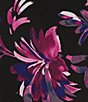 Color:Black/Cerise Multi - Image 4 - Plus Size Floral Print Short Sleeve Cowl Neck Coordinating Blouse