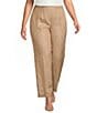 Kasper Plus Size Linen Blend Pull On Wide Leg Pants - Image 1