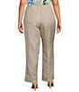 Color:Summer Straw - Image 2 - Plus Size Linen Fly Front Elastic Back Pant
