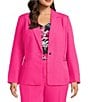 Kasper Plus Size Long Sleeve Hardware Pocket Crepe Jacket - Image 1