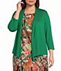 Kasper Plus Size Long Sleeve Open Front Cardigan - Image 1
