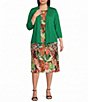 Kasper Plus Size Long Sleeve Open Front Cardigan - Image 3