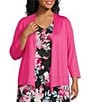 Kasper Plus Size Long Sleeve Open Front Cardigan - Image 1