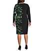 Kasper Plus Size Long Sleeve Printed Side Pleat Dress - Image 2