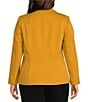 Color:Marigold - Image 2 - Plus Size Notch Collar Long Sleeve Ponte Blazer