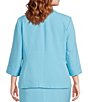 Kasper Plus Size One Button Notch Collar With Cuffed Sleeves Blazer - Image 2