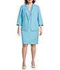 Kasper Plus Size One Button Notch Collar With Cuffed Sleeves Blazer - Image 4