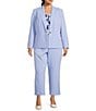 Kasper Plus Size One Button Panel Seam Notch Collar Blazer - Image 3