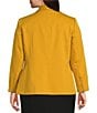 Color:Marigold - Image 2 - Plus Size Ponte Shawl Collar Long Sleeve Blazer