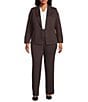 Kasper Plus Size Pull On Faux Fly Trouser Pants, Color:Rich Chocolate - Image 3