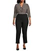 Kasper Plus Size Pull On Stretch Twill Straight Leg Crop Pants - Image 3