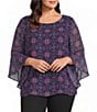 Kasper Plus Size Ruffle Sleeve Blouse - Image 1