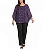 Kasper Plus Size Ruffle Sleeve Blouse - Image 3