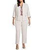 Kasper Plus Size Slim Crepe Crop Pants, Color:Parchment - Image 3