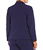 Color:Kasper Navy - Image 2 - Plus Size Sophie Two Button Notch Lapel Long Sleeve Crepe Blazer