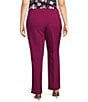 Kasper Plus Size Stretch Crepe Fly Front Slim Leg Coordinating Pants, Color:Cerise - Image 2