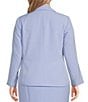 Color:California Sky - Image 2 - Plus Size Stretch Crepe Notch Lapel Collar Long Sleeve Pocketed Jacket
