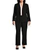 Kasper Plus Size Stretch Crepe Seamed Blazer & Stretch Crepe Skimmer Skirt - Image 1