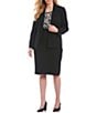 Kasper Plus Size Stretch Crepe Seamed Blazer & Stretch Crepe Skimmer Skirt - Image 2