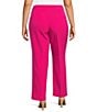 Color:Pink Perfection - Image 2 - Plus Size Stretch Crepe Slim Leg Pants