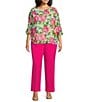 Kasper Plus Size Stretch Crepe Slim Leg Pants, Color:Pink Perfection - Image 3
