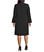 Kasper Plus Size Stretch Crepe With Piping And Flap Pockets Topper, Color:Black/Vanilla Ice - Image 3