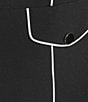 Kasper Plus Size Stretch Crepe With Piping And Flap Pockets Topper, Color:Black/Vanilla Ice - Image 4