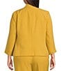 Color:Butterscotch - Image 2 - Plus Size Stretch Crepe Zip Pockets Coordinating Open Front Cardigan Jacket