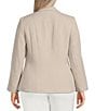 Color:Summer Straw - Image 2 - Plus Size Stretch Pebble Crepe Long Sleeve Notch Collar Seamed Blazer