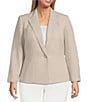 Color:Summer Straw - Image 4 - Plus Size Stretch Pebble Crepe Long Sleeve Notch Collar Seamed Blazer