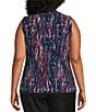 Kasper Plus Size Twist Front Printed Jersey Blouse - Image 2