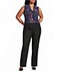 Kasper Plus Size Twist Front Printed Jersey Blouse - Image 3