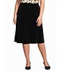 Kasper Plus Size Velour Midi Pull-On Skirt - Image 1