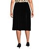 Kasper Plus Size Velour Midi Pull-On Skirt - Image 2