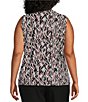 Kasper Plus Sleeveless Knot Front Printed Jersey Knit Blouse - Image 2