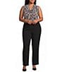 Kasper Plus Sleeveless Knot Front Printed Jersey Knit Blouse - Image 3