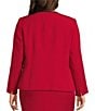 Kasper Plus Stretch Crepe Cardigan, Color:Fire Red - Image 2