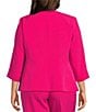 Color:Pink Perfection - Image 2 - Plus Stretch Crepe Long Sleeve Jacket