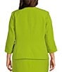Color:Kiwi - Image 2 - Plus Stretch Crepe Long Sleeve Jacket