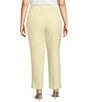 Kasper Plus Size Stretch Crepe Slim Pants, Color:Pale Yellow - Image 2