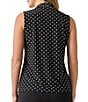 Kasper Polka Dot Printed Knot-Front V-Neck Sleeveless Blouse - Image 2