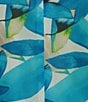Color:Lily White/Light Azure Multi - Image 4 - Printed Boat Neck Ruffle 3/4 Sleeve Blouse