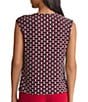 Kasper Printed Cap Sleeve Top, Color:Fire Red Multi - Image 2
