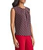 Kasper Printed Cap Sleeve Top, Color:Fire Red Multi - Image 3