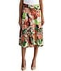 Kasper Printed Jersey Knit Pull On Midi Skirt - Image 1