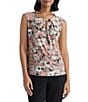 Kasper Printed Keyhole Neck Blouse - Image 1