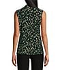 Kasper Printed Sleeveless V-Neck Knot Front Blouse, Color:Evergreen Multi - Image 2