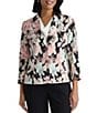 Kasper Printed Two Button Notch Collar Jacket - Image 1