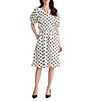 Kasper Puff Sleeve Smock Waist Midi Dress - Image 1