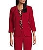 Kasper Rolled Cuff 3/4 Sleeve Button Pocket Cardigan Jacket - Image 1